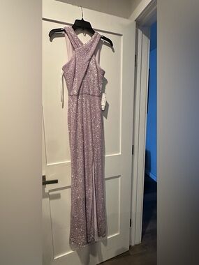 Xscape Sequin cross neck Prom Dress formal, Evening Gown,Elegant Sparkle